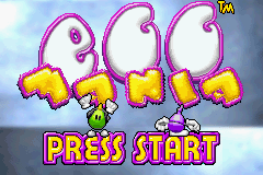 Egg Mania title screen for GameBoy Advance